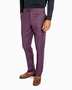 Super 120s Wool Gabardine Dress Trouser, Plum