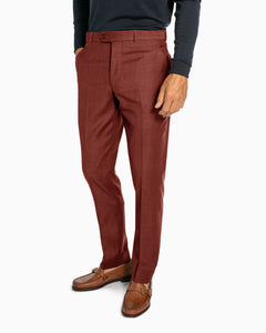 Super 120s Wool Gabardine Dress Trouser, Cranberry