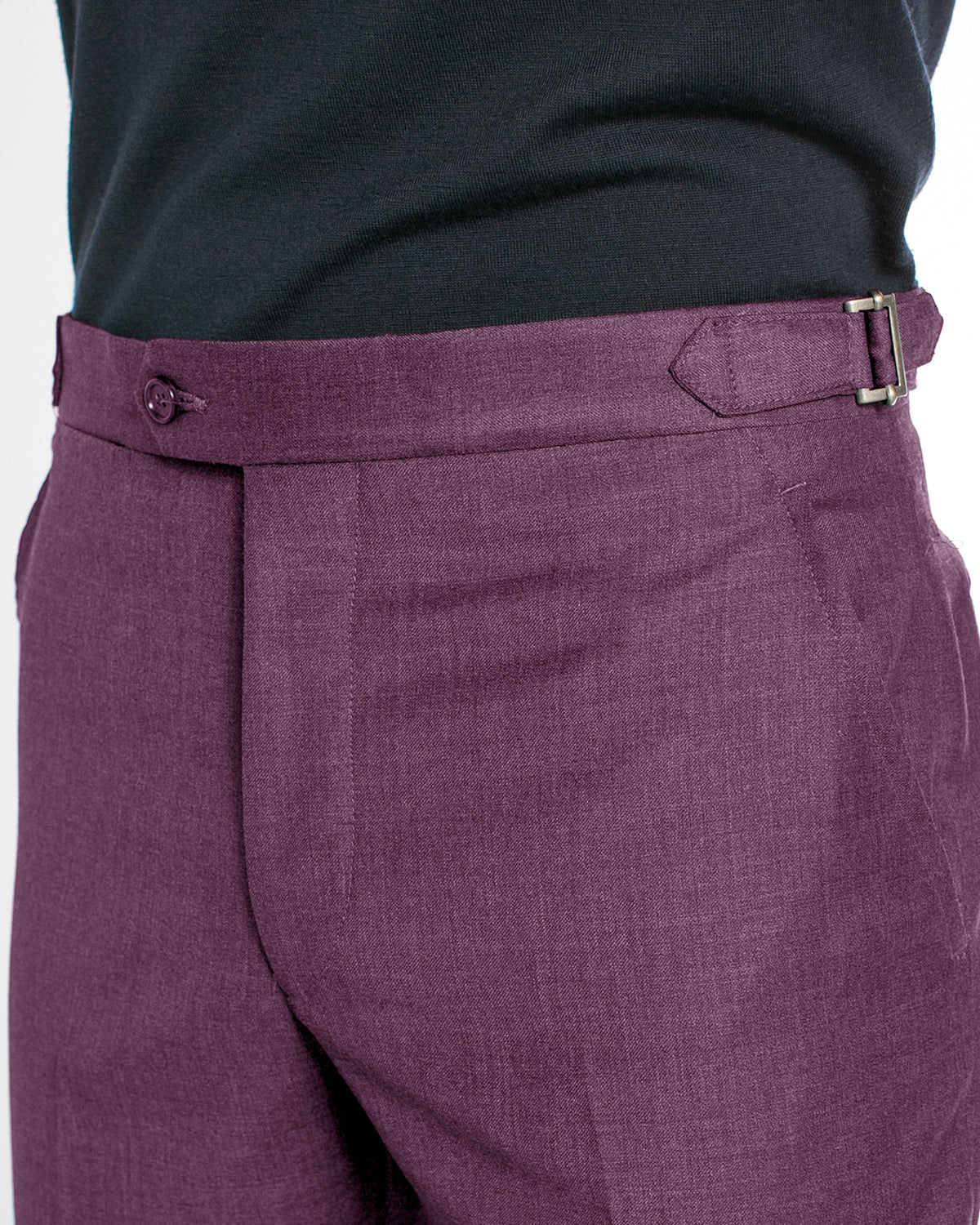 Super 120s Wool Gabardine Dress Trouser, Plum