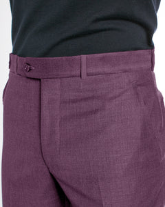 Super 120s Wool Gabardine Dress Trouser, Plum