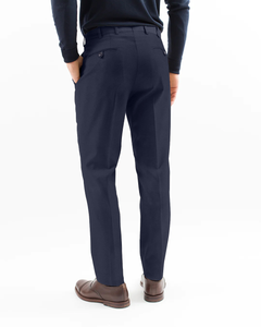 Super 130s Hopsack Water Resistant Wool Dress Trouser, Navy