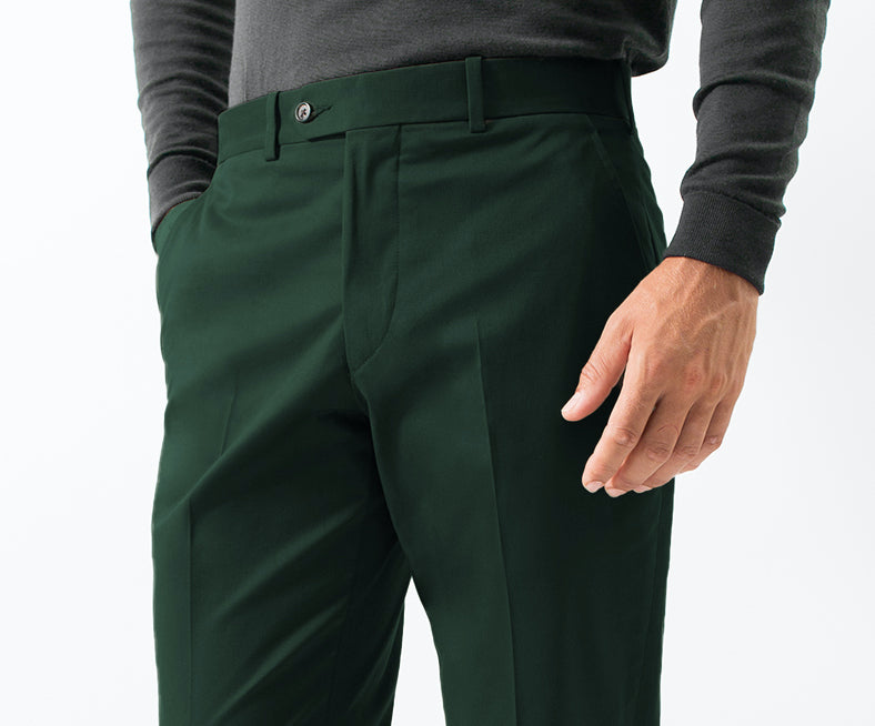 Cotton Stretch Chino, Hunter Green